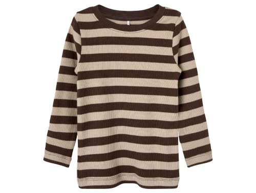 top med brune og beige striber fra Name It