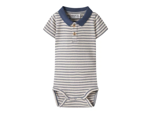 Name It body i blå nuance med striber og krave