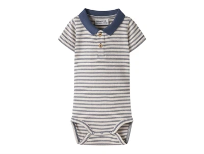 Name It body i blå nuance med striber og krave