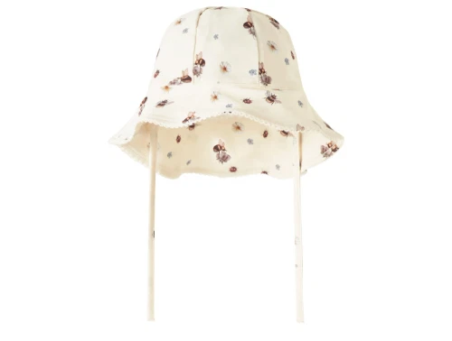 Lil\' Atelier baby solhat turtledove med blomster og insekter