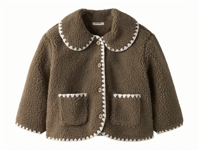 Lil' Atelier teddyjakke shitake med krave