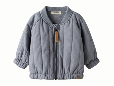 Lil' Atelier bomberjakke i blå nuance med lynlås og ribkanter
