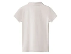 name it polo i lyserød med krave og ribstruktur, set bagfra