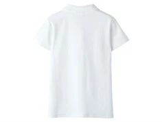 name it polo-shirt i hvid med ribstruktur og krave, set bagfra