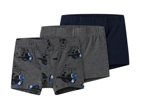 name it boxershorts i grå og mørkeblå nuancer med print