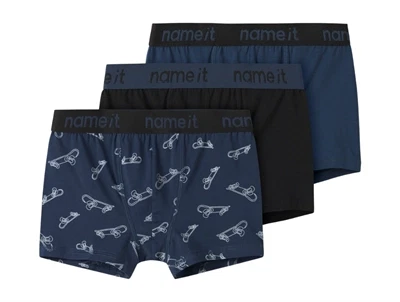 Name It boxershorts i blå nuance med skateboardprint