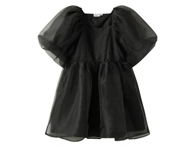 Name It kjole sort chiffon med puffærmer