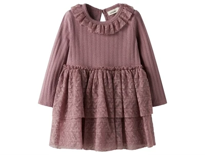 Lil' Atelier kjole i nostalgia rose med tyl og flæser