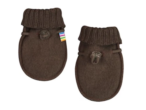 Joha vanter i mørkebrun uld med elastiklukning