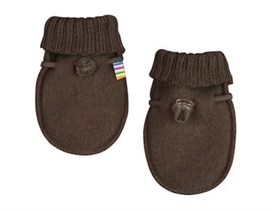 Joha vanter i mørkebrun uld med elastiklukning