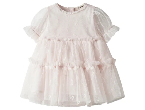 Lil\' Atelier babykjole i almost mauve med tyl og flæser