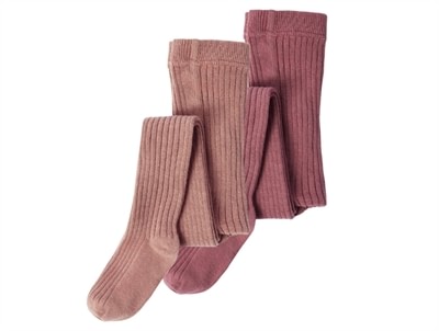 Lil' Atelier strømpebukser withered rose 2-pak