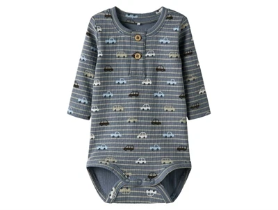 Name It body blå flint stone med biler og knapper foran