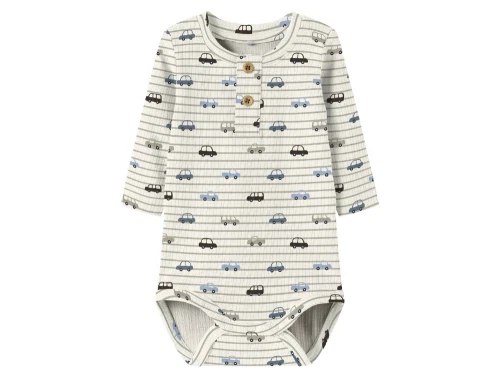 Name It body råhvid peyote melange med biler og knapper foran
