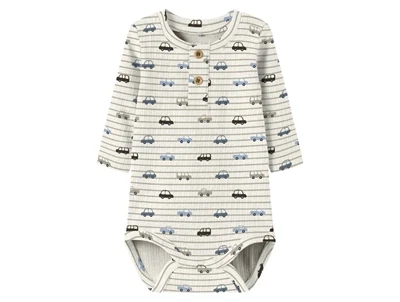 Name It body råhvid peyote melange med biler og knapper foran