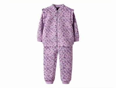 Name It termosæt i lilla nuance med blomsterprint