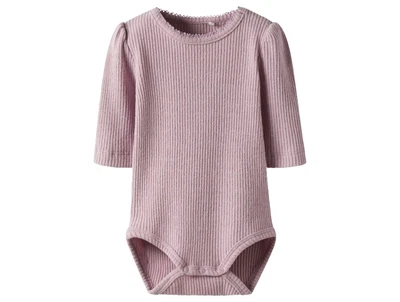 Name It body lyserød keepsake lilac i rib med glimmer foran