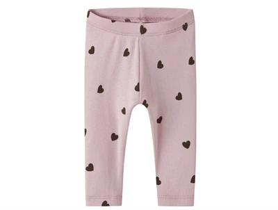 Name It leggings burnished lilac med hjerteprint