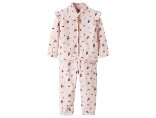 Lil\' Atelier fleecesæt hushed violet flowers med flæser