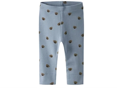 Name It leggings i støvet blå nuance med bamseprint