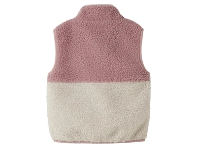 Name It teddyvest i woodrose og offwhite bagside