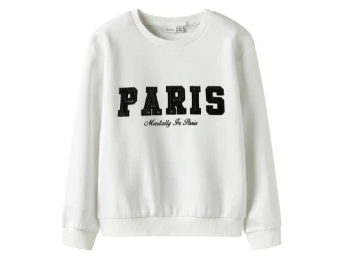 sweatshirt fra Name It i hvid med paris print