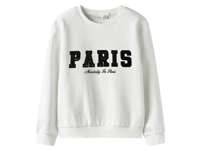 sweatshirt fra Name It i hvid med paris print