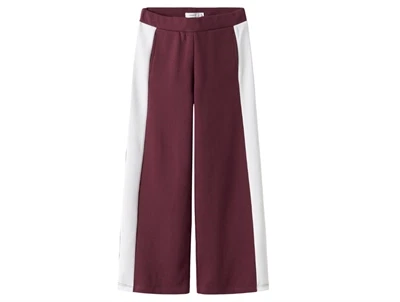 Name It bukser burgundy med brede ben og stribe