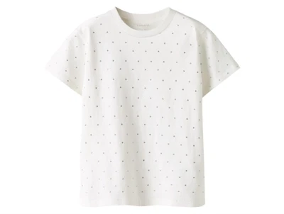 Name It t-shirt bright white med glitterprikker