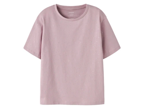 Name It t-shirt keepsake lilac med glitterprikker