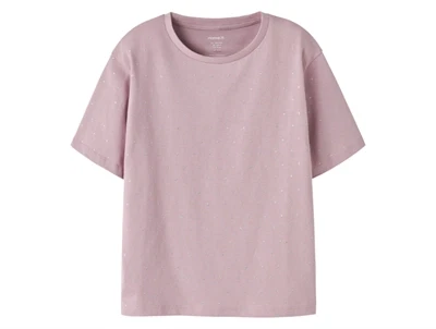 Name It t-shirt keepsake lilac med glitterprikker