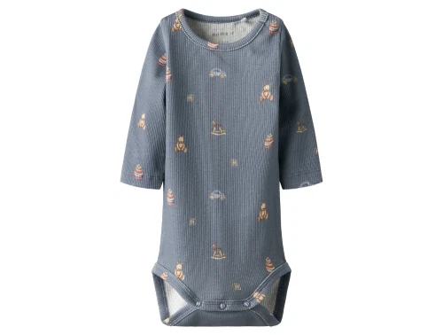 Name It body blå flint stone i rib med legetøjsprint foran