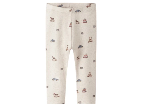 Name It leggings i råhvid nuance med legetøjsprint