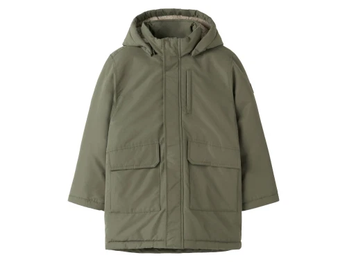 Name It parka jakke dusty olive til børn med aftagelig hætte