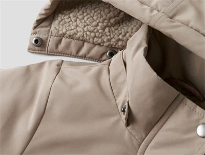 Name It parka vinterjakke i silver mink med aftagelig hætte