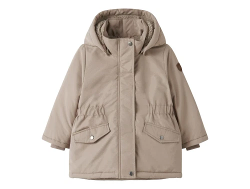 Name It parka vinterjakke i silver mink med teddyfor