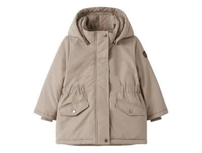 Name It parka vinterjakke i silver mink med teddyfor