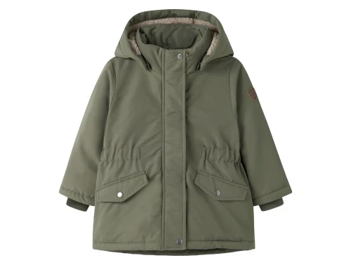 Name It vinterjakke dusty olive med teddyfor