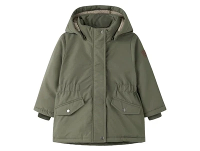 Name It vinterjakke dusty olive med teddyfor