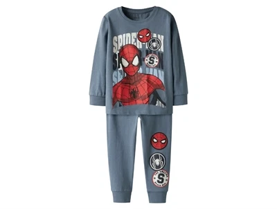 Name It natdragt blå flint stone med Spiderman print foran