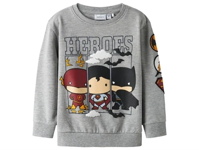 Name It sweatshirt i grå med superhelte print