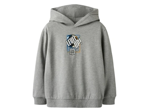 hoodie fra Name It i grå med fifa level up print foran
