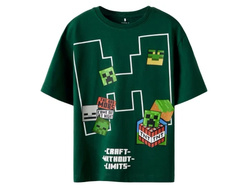 Name It t-shirt i grøn med Minecraft print