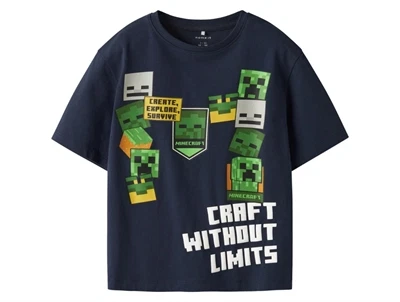 Name It t-shirt navy blazer med Minecraft print