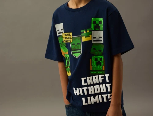 Name It t-shirt navy blazer med Minecraft print