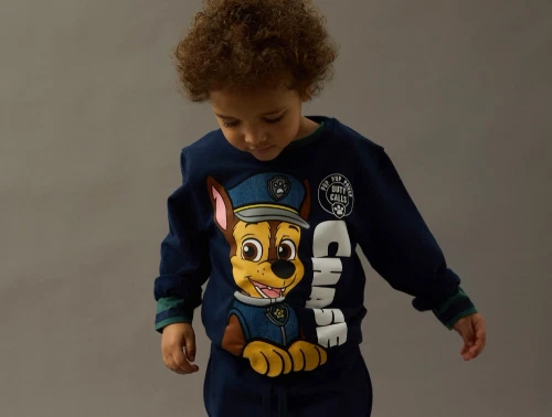 Dreng iført Name It Paw Patrol sweatshirt blå med Chase print 