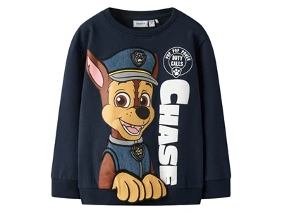 Name It Paw Patrol sweatshirt blå med Chase print forfra  