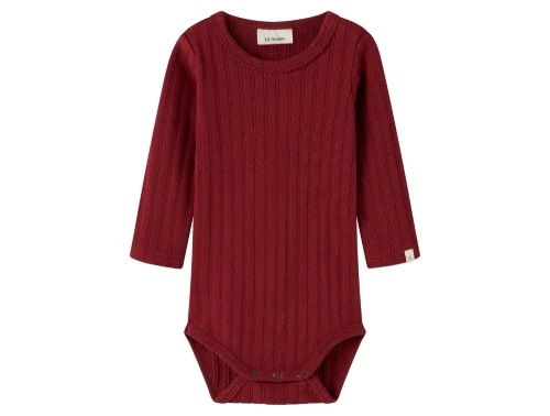 Lil\' Atelier body i red dahlia med ribstruktur