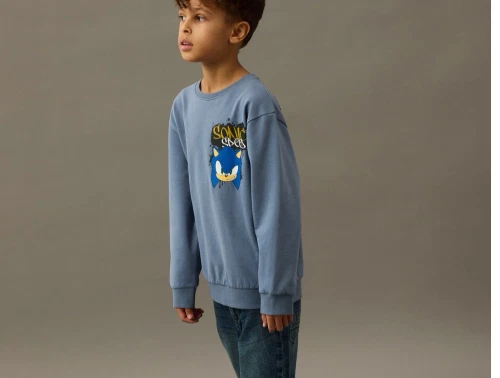 Name It sweatshirt i støvet blå med Sonic print