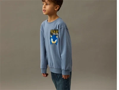 Name It sweatshirt i støvet blå med Sonic print